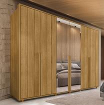 Guarda-Roupa Casal 6 Portas 100% MDF com Espelhos e Pés Volpi Marrom/Cumaru Guarda-Roupa Casal 6 Portas 100% MDF com Espelhos e Pés Volpi Marrom/Cumaru