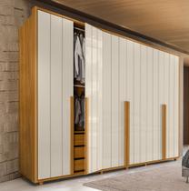 Guarda-Roupa Casal 6 Portas 100% MDF com Pés Volpi Branco/Cinamomo/Off White Guarda-Roupa Casal 6 Portas 100% MDF com Pés Volpi Branco/Cinamomo/Off White