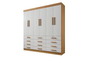 Guarda Roupa Casal 6 Portas 12 Gavetas com pés Mônaco Plus D' Doro Guarda Roupa Casal 6 Portas 12 Gavetas com pés Mônaco Plus D' Doro