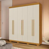 Guarda-Roupa Casal 6 Portas 180cm Sakura Espresso Móveis Off White/Cinamomo