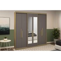 Guarda Roupa Casal 6 Portas (2 c/ Espelho) e 2 Gavetas PH 1804 Cedro/Fendi - Herval Guarda Roupa Casal 6 Portas (2 c/ Espelho) e 2 Gavetas PH 1804 Cedro/Fendi - Herval