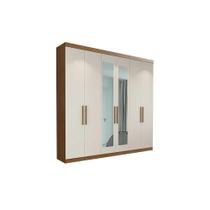 Guarda Roupa Casal 6 Portas (2 c/ Espelho) e 2 Gavetas PH1707 Cedro/Off White - Herval