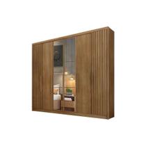 Guarda Roupa Casal 6 Portas (2 c/ Espelho e 2 Ripadas) e 8 Gavetas Bolonha/Santoro Cumaru 23 - Novo Horizonte Guarda Roupa Casal 6 Portas (2 c/ Espelho e 2 Ripadas) e 8 Gavetas Bolonha/Santoro Cumaru 23 - Novo Horizonte