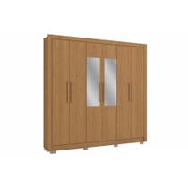 Guarda Roupa Casal 6 Portas (2 c/ Espelho) e 3 Gavetas c/ Pés CB03M569 Canela - Kappesberg