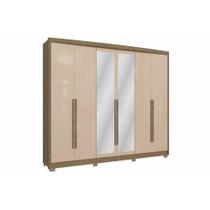 Guarda Roupa Casal 6 Portas (2 c/ Espelho) e 6 Gavetas CB01N566 Canela - Kappesberg