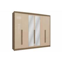 Guarda Roupa Casal 6 Portas (2 c/ Espelho) e 6 Gavetas CB02N566 Nogueira/Macadamia - Kappesberg