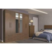 Guarda Roupa Casal 6 Portas (2 c/ Espelho) e 6 Gavetas PH 1691 Nogueira - Herval Guarda Roupa Casal 6 Portas (2 c/ Espelho) e 6 Gavetas PH 1691 Nogueira - Herval