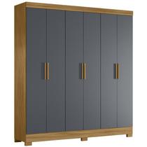 Guarda Roupa Casal 6 Portas 2 Gav 0370 Freijo Cinza Moval