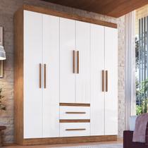 Guarda Roupa Casal 6 Portas 2 Gavetas 100 MDF Napoli Doripel