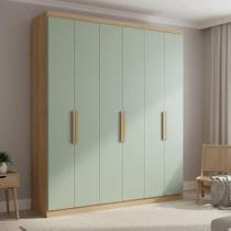 Guarda-roupa Casal 6 Portas 2 Gavetas 220cm X 47cm X 180cm Milan