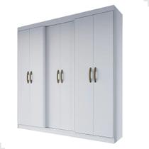 Guarda Roupa Casal 6 Portas 2 Gavetas 2M MDP Com Cabideiro 9 Preteleiras