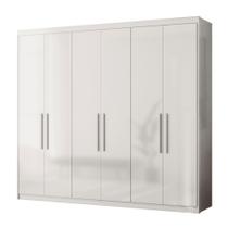 Guarda Roupa Casal 6 Portas 2 Gavetas 4 Prateleiras Venice Branco - Demóbile