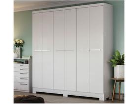 Guarda-Roupa Casal 6 Portas 2 Gavetas 5 Prateleiras E530 Branco - Kappesberg
