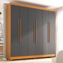 Guarda-Roupa Casal 6 Portas 2 Gavetas Apolo Marrom/Freijó/Grafite Guarda-Roupa Casal 6 Portas 2 Gavetas Apolo Marrom/Freijó/Grafite