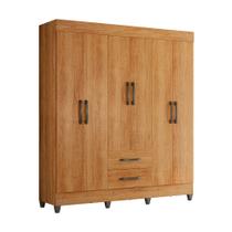 Guarda Roupa Casal 6 Portas 2 Gavetas Casal Completo Maleiro Cinamomo Moderno Com Prateleiras E Cabideiros