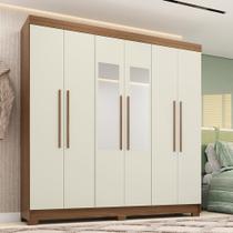 Guarda-Roupa Casal 6 Portas 2 Gavetas Com Espelho 194,40cm Toledo Santos Andirá