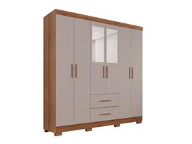 Guarda-roupa Casal 6 Portas 2 Gavetas com Espelho Estrela Premium Salleto
