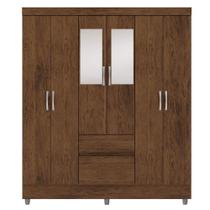 Guarda-roupa Casal 6 Portas 2 Gavetas Com Espelho Ideval Imbuia Rústico Guarda-roupa Casal 6 Portas 2 Gavetas Com Espelho Ideval Imbuia Rústico