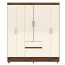 Guarda-roupa Casal 6 Portas 2 Gavetas Com Pés Ideval Imbuia-champanhe