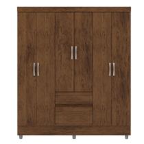 Guarda-Roupa Casal 6 Portas 2 Gavetas com Pés Ideval Imbuia Rústico Guarda-Roupa Casal 6 Portas 2 Gavetas com Pés Ideval Imbuia Rústico