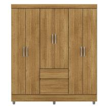 Guarda-roupa Casal 6 Portas 2 Gavetas Com Pés Ideval Nature