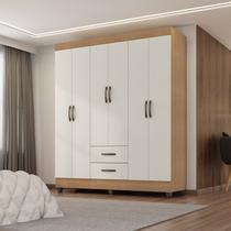 Guarda Roupa Casal 6 Portas 2 Gavetas com Pés Lite