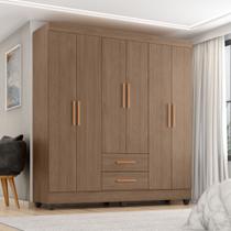Guarda Roupa Casal 6 Portas 2 Gavetas com Pés Lite