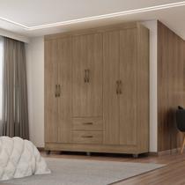Guarda Roupa Casal 6 Portas 2 Gavetas com Pés Lite