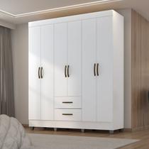 Guarda Roupa Casal 6 Portas 2 Gavetas com Pés Lite