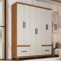 Guarda Roupa Casal 6 Portas 2 Gavetas com Pés Manaus Faimec