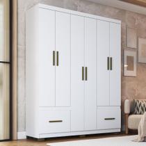 Guarda Roupa Casal 6 Portas 2 Gavetas com Pés Manaus Faimec