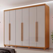 Guarda Roupa Casal 6 Portas 2 Gavetas com Pés MDF Veracruz