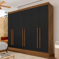 Guarda Roupa Casal 6 Portas 2 Gavetas Ester Freijó/preto Fosco - M.a Guarda Roupa Casal 6 Portas 2 Gavetas Ester Freijó/preto Fosco - M.a