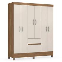 Guarda Roupa Casal 6 Portas 2 Gavetas Flash II D02 Amendola/Off White - Mpozenato Guarda Roupa Casal 6 Portas 2 Gavetas Flash II D02 Amendola/Off White - Mpozenato