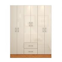 Guarda Roupa Casal 6 Portas 2 Gavetas Jamaica 170cm RP6020 Cor Cinamomo/Off White - Fellicci Móveis