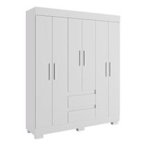 Guarda Roupa Casal 6 Portas 2 Gavetas Maya Acp Móveis Branco