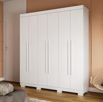 Guarda roupa Casal 6 portas 2 Gavetas Modelo Paolla branco acp Guarda roupa Casal 6 portas 2 Gavetas Modelo Paolla branco acp