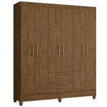Guarda Roupa Casal 6 Portas 2 Gavetas Panamá Castanho Wood