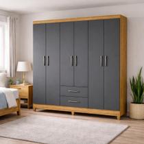 Guarda-Roupa Casal 6 Portas 2 Gavetas Panama Moval Guarda-Roupa Casal 6 Portas 2 Gavetas Panama Moval