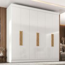 Guarda-Roupa Casal 6 Portas 2 Gavetas Paris Espresso Móveis Branco