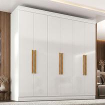 Guarda-Roupa Casal 6 Portas 2 Gavetas Paris Espresso Móveis Branco