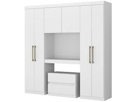 Guarda Roupa Casal 6 Portas 2 Gavetas Porto Branco Carraro