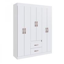 Guarda Roupa Casal 6 Portas 2 Gavetas Rivera Compacto Armário Multiuso Roupeiro