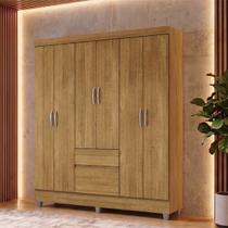 Guarda Roupa Casal 6 Portas 2 Gavetas Roupeiro Quarto Nature