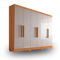 Guarda-Roupa Casal 6 Portas 2 Gavetas Sergipe em MDF com Pés 180cm Naturalle/Off White - Bianchi Móveis Guarda-Roupa Casal 6 Portas 2 Gavetas Sergipe em MDF com Pés 180cm Naturalle/Off White - Bianchi Móveis