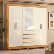 Guarda-Roupa Casal 6 Portas 217cm x 201cm Ópera Marrom/Cinamon/Off-White