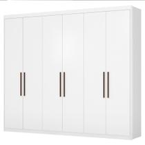 Guarda Roupa Casal 6 Portas 267Cm 63370 Sumatra Branco Demobile Branco