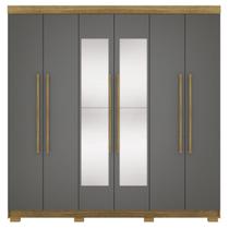 Guarda Roupa Casal 6 Portas 2G Espelho 218 cm Nature Alasca VLR