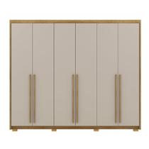 Guarda-roupa Casal 6 Portas 3 Gavetas 100% Mdf Dukai Nature-fendi