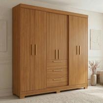 Guarda Roupa Casal 6 Portas 3 Gavetas 100% MDF Select Freijó Trend Guarda Roupa Casal 6 Portas 3 Gavetas 100% MDF Select Freijó Trend
